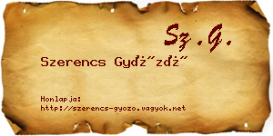 Szerencs Győző névjegykártya